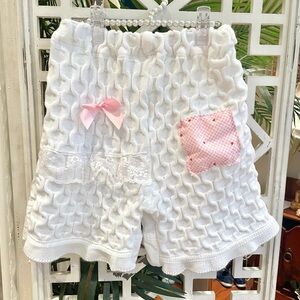 Cottagecore frilly lace & bow High Waist knit Shorts